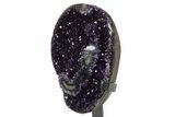 Sparkling Amethyst Geode With Metal Stand - Uruguay #342501-3